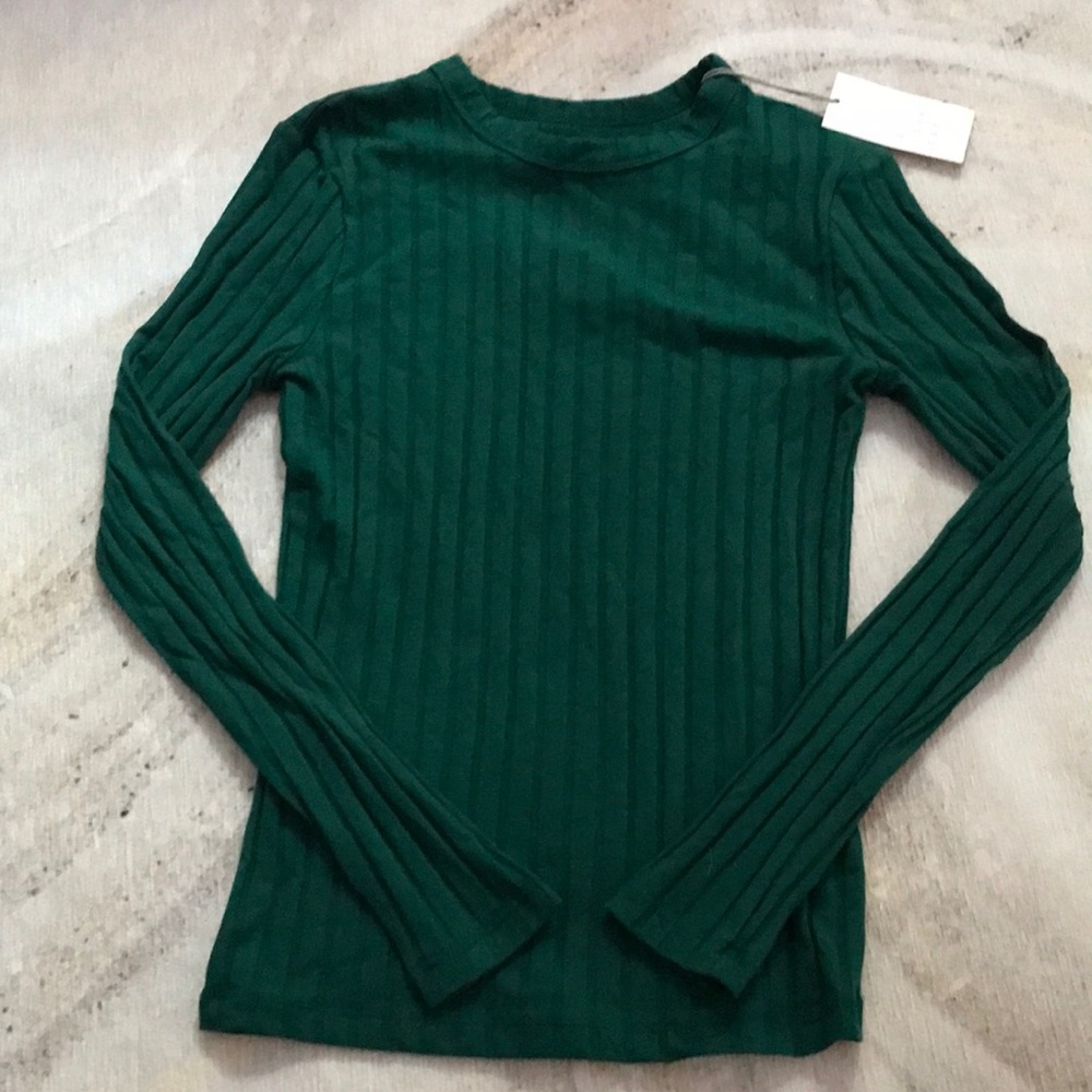 NWT A New Day by Target Women’s XS Green Ribbed Long Sleeve Shirt